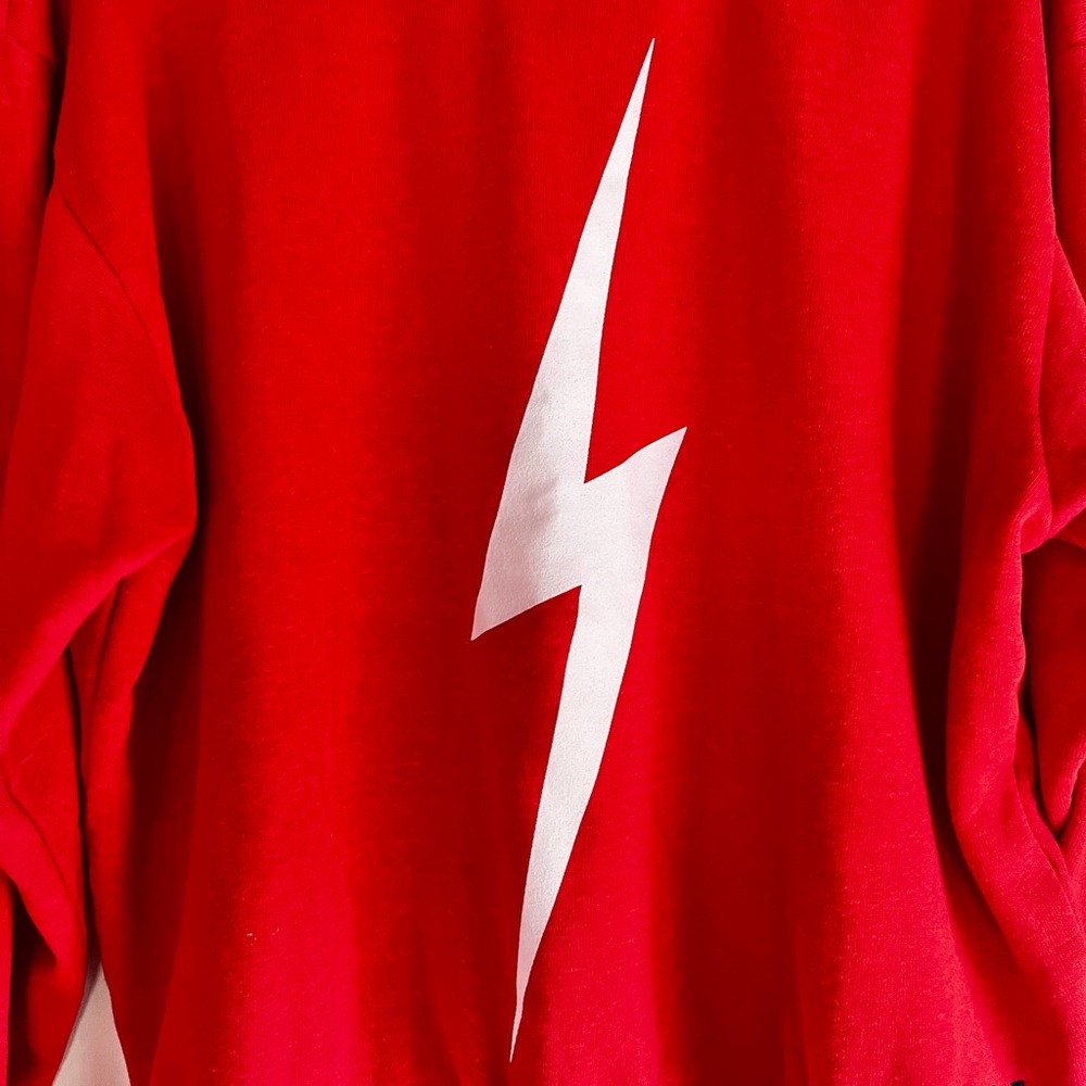 Aviator Nation Red Lightning Bolt Sweatshirt - Picture 6 of 6